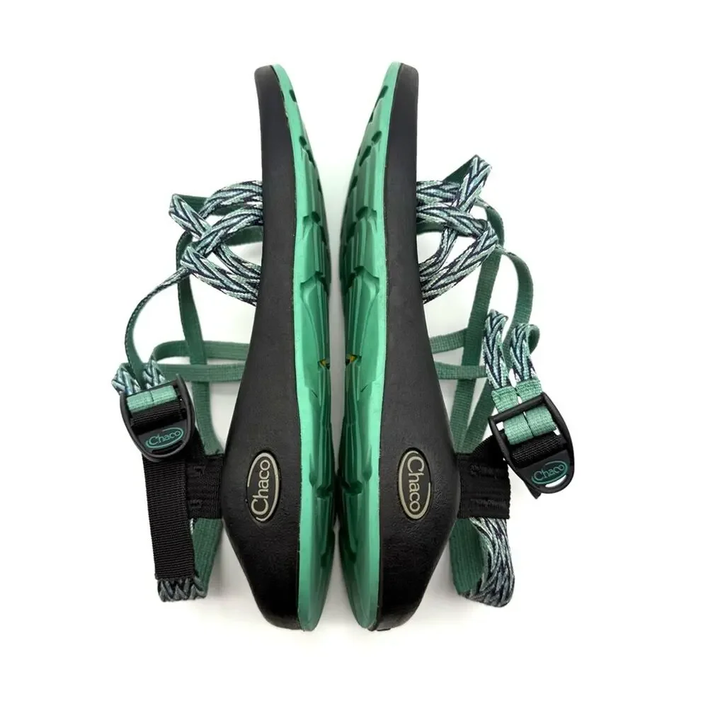 Chaco Z/2 Sandal Strappy Blue Green Diamond Zigzag Pattern Hiking Outdoor Active